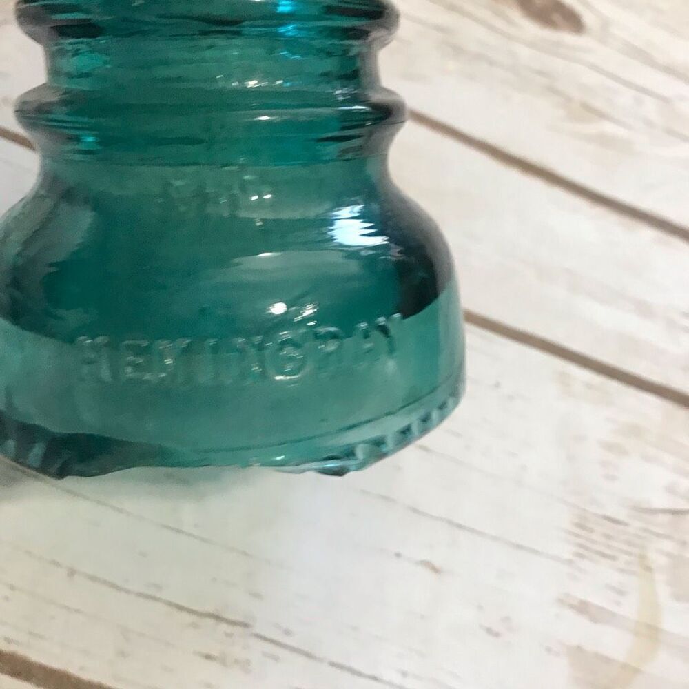 Vintage Hemingway Aqua Blue Glass Insulator no 40 - Picture 6 of 10